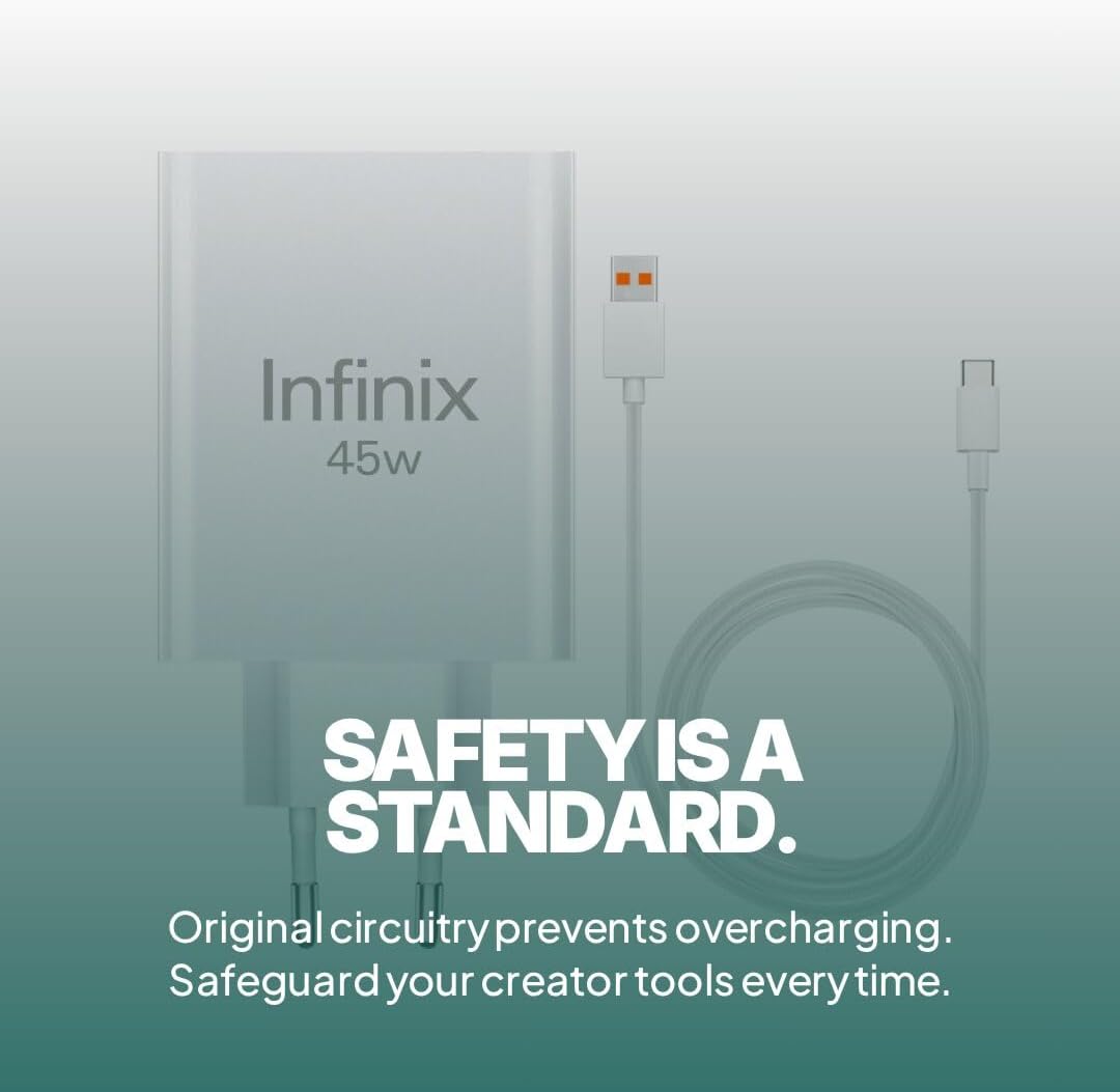 Infinix 45W Super Fast Charging Power Adapter 1M 6A USB C Cable - Image 4
